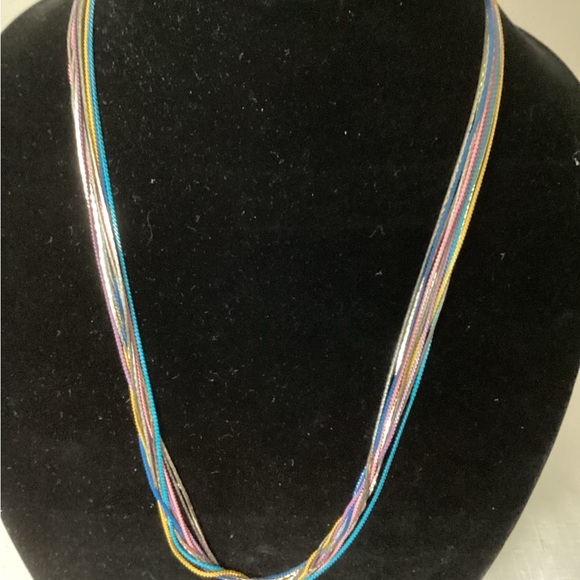 Blues and Purple Chain Necklace - Picture 1 of 2